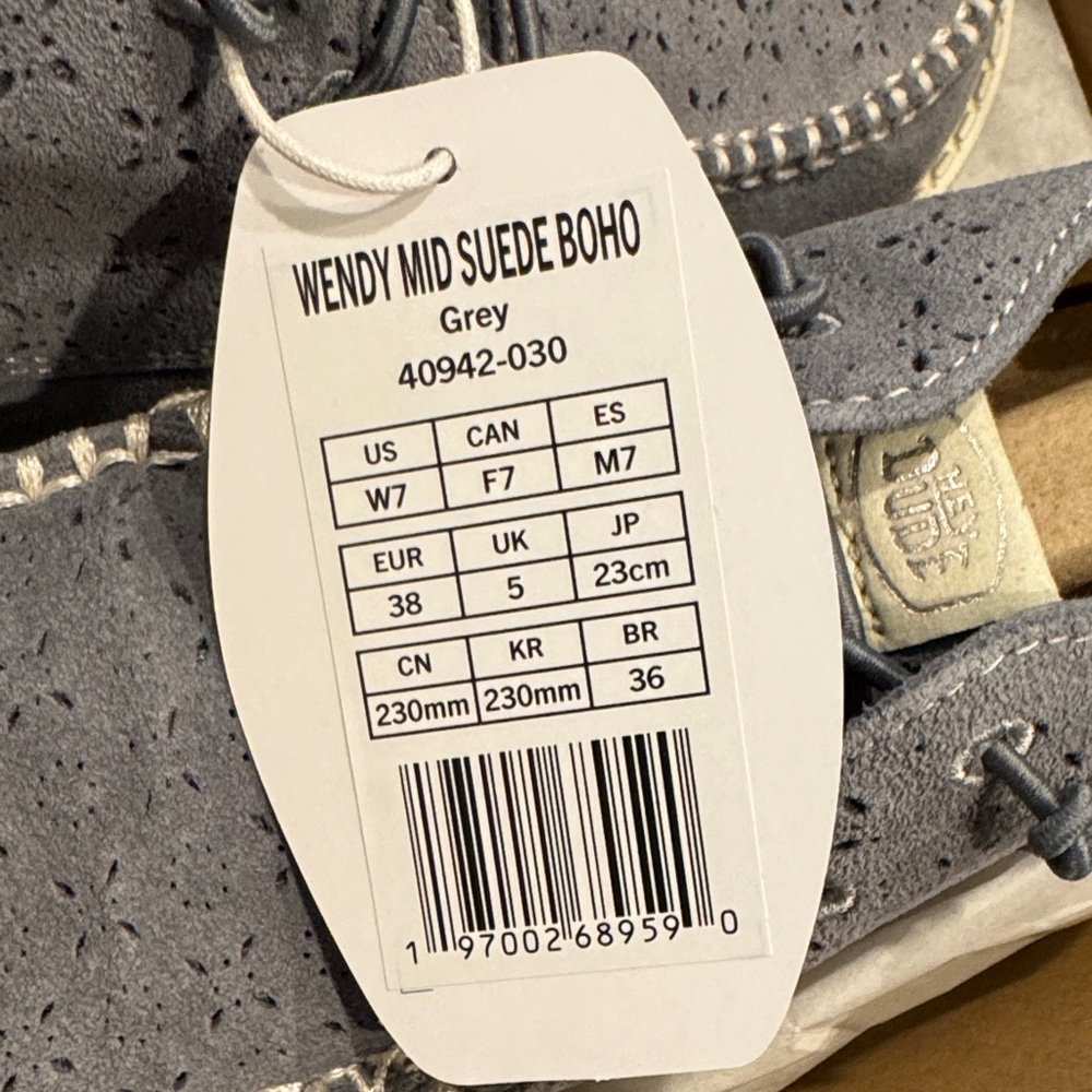 Hey Dude Women’s Wendy Mid Suede Boho Grey W7 - Picture 3 of 5